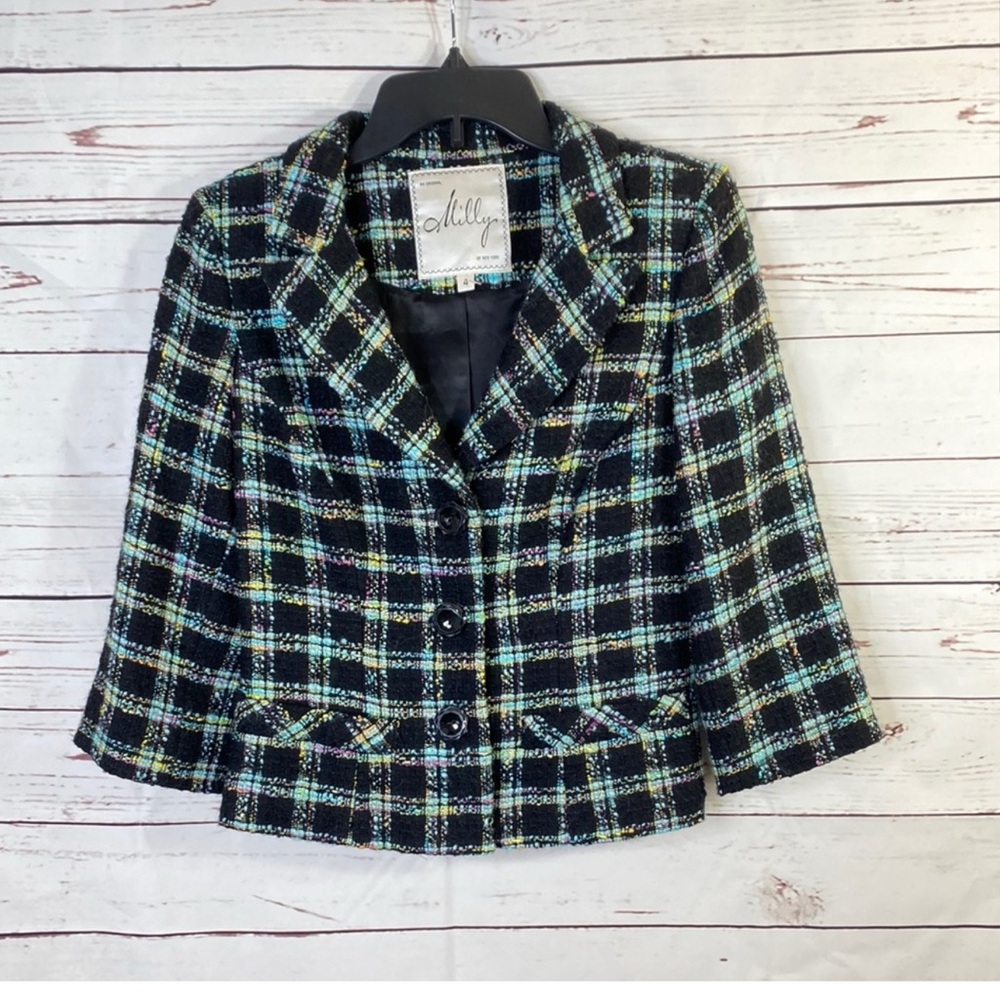 MILLY of New York Tweed Blazer Jacket
